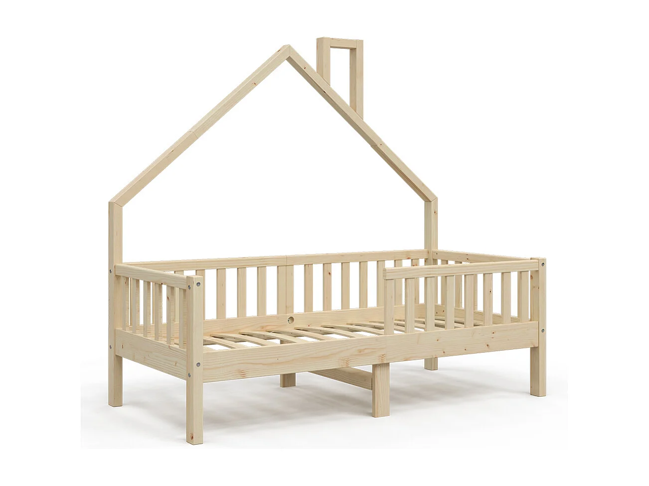 Lit cabane naturel bois 168x83x155 noemi