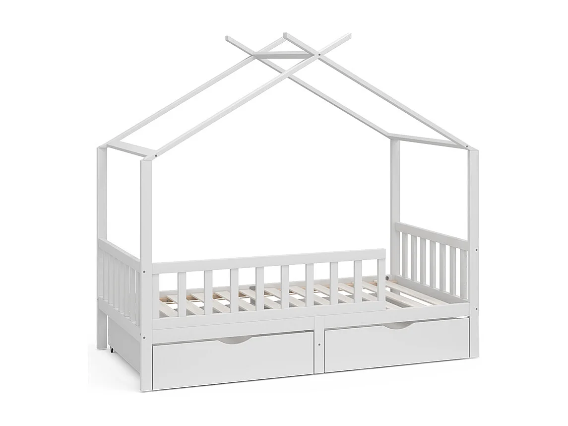 Lit cabane blanc 166x86x154 franka