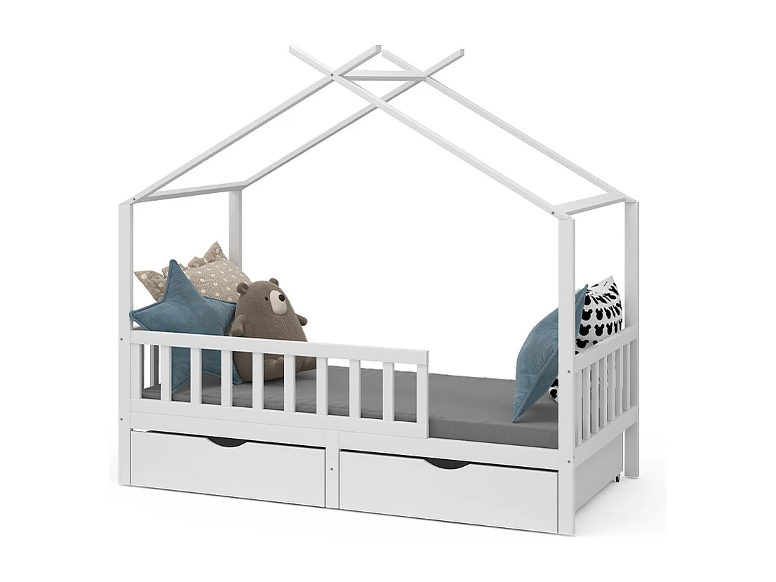 Lit cabane blanc 166x86x154 franka