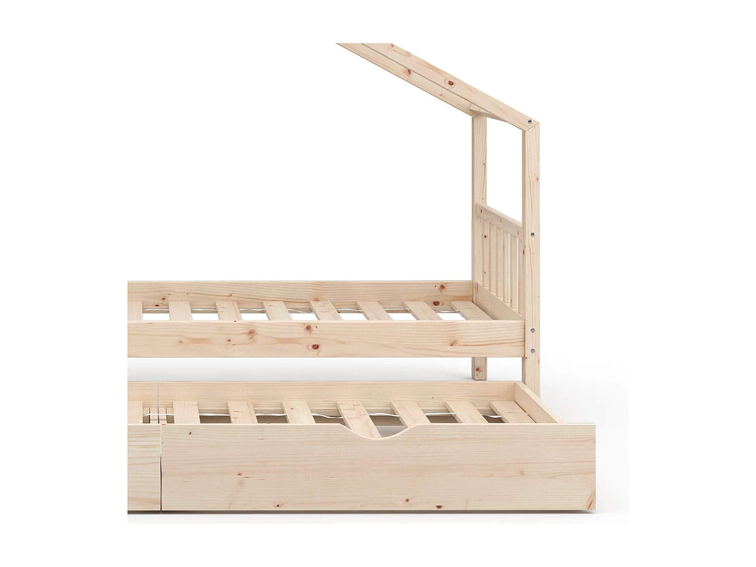 Lit cabane naturel bois 208x97x148 design