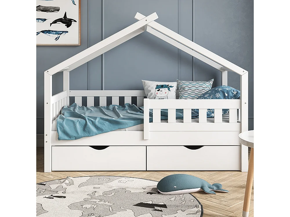 Lit cabane blanc 167.6x87.6x133.6 design