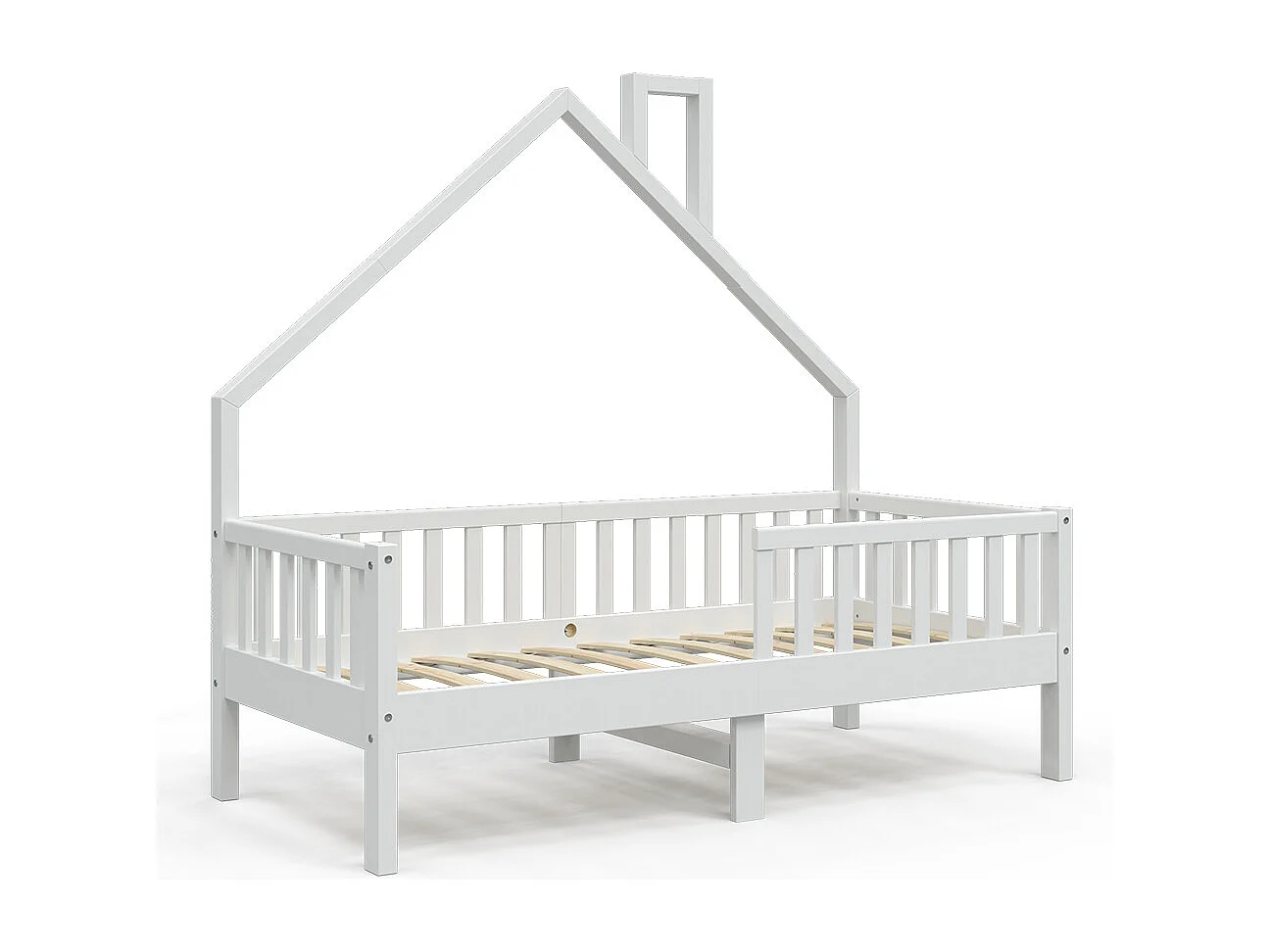 Lit cabane blanc 168x83x155 noemi