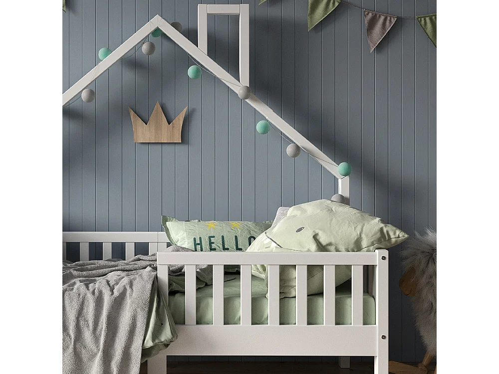 Lit cabane blanc 168x83x155 noemi