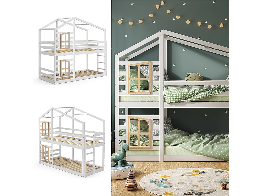 Bunk bed white 208x96.5x195 maja