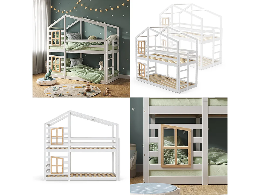 Bunk bed white 208x96.5x195 maja