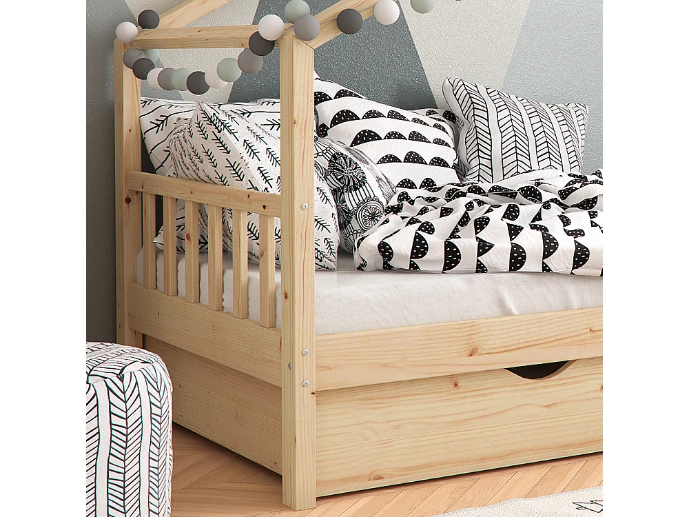 Hausbett naturholz 208x97x148 design