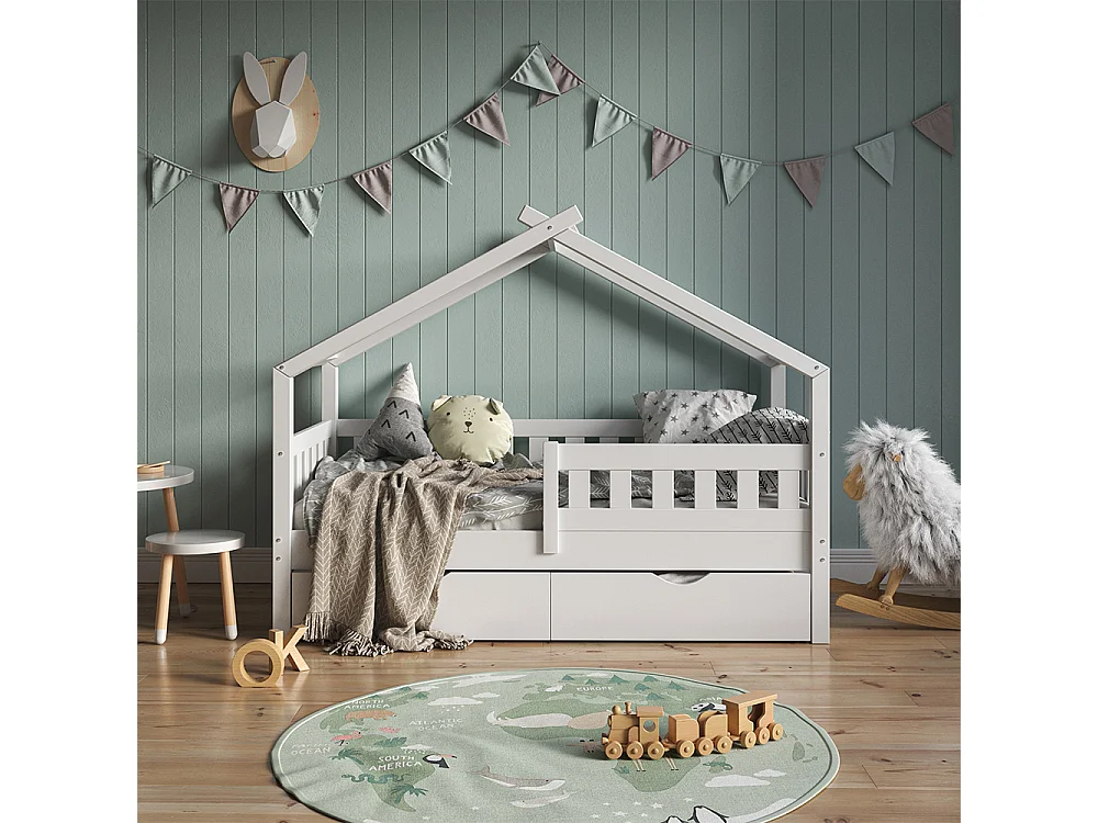 Hausbett weiß 167.6x87.6x133.6 design