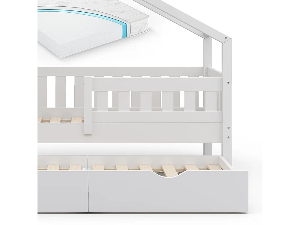 Hausbett weiß 167.6x87.6x133.6 design