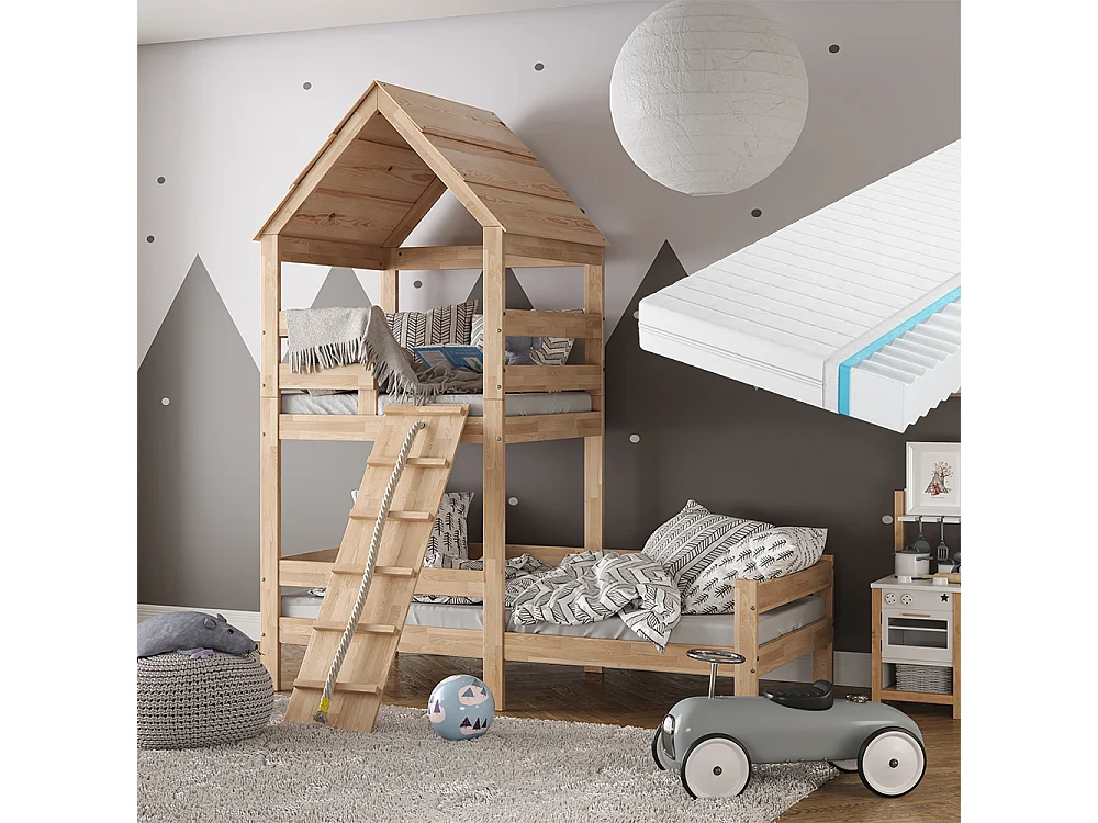 Hausbett naturholz 208x108x235 teddy
