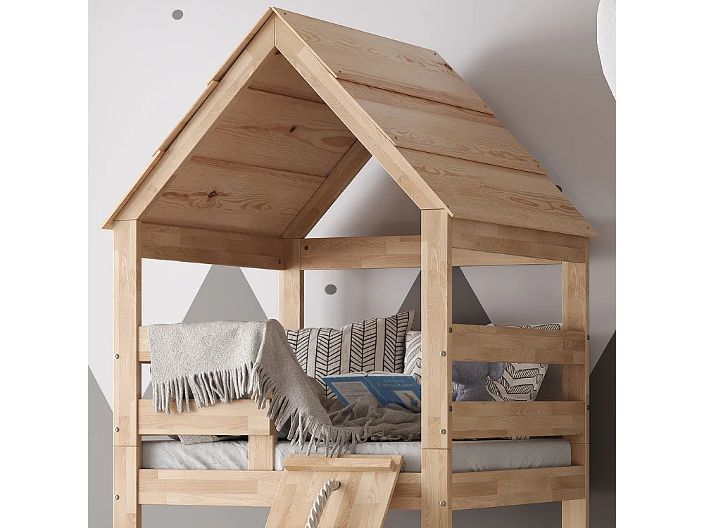 Hausbett naturholz 208x108x235 teddy