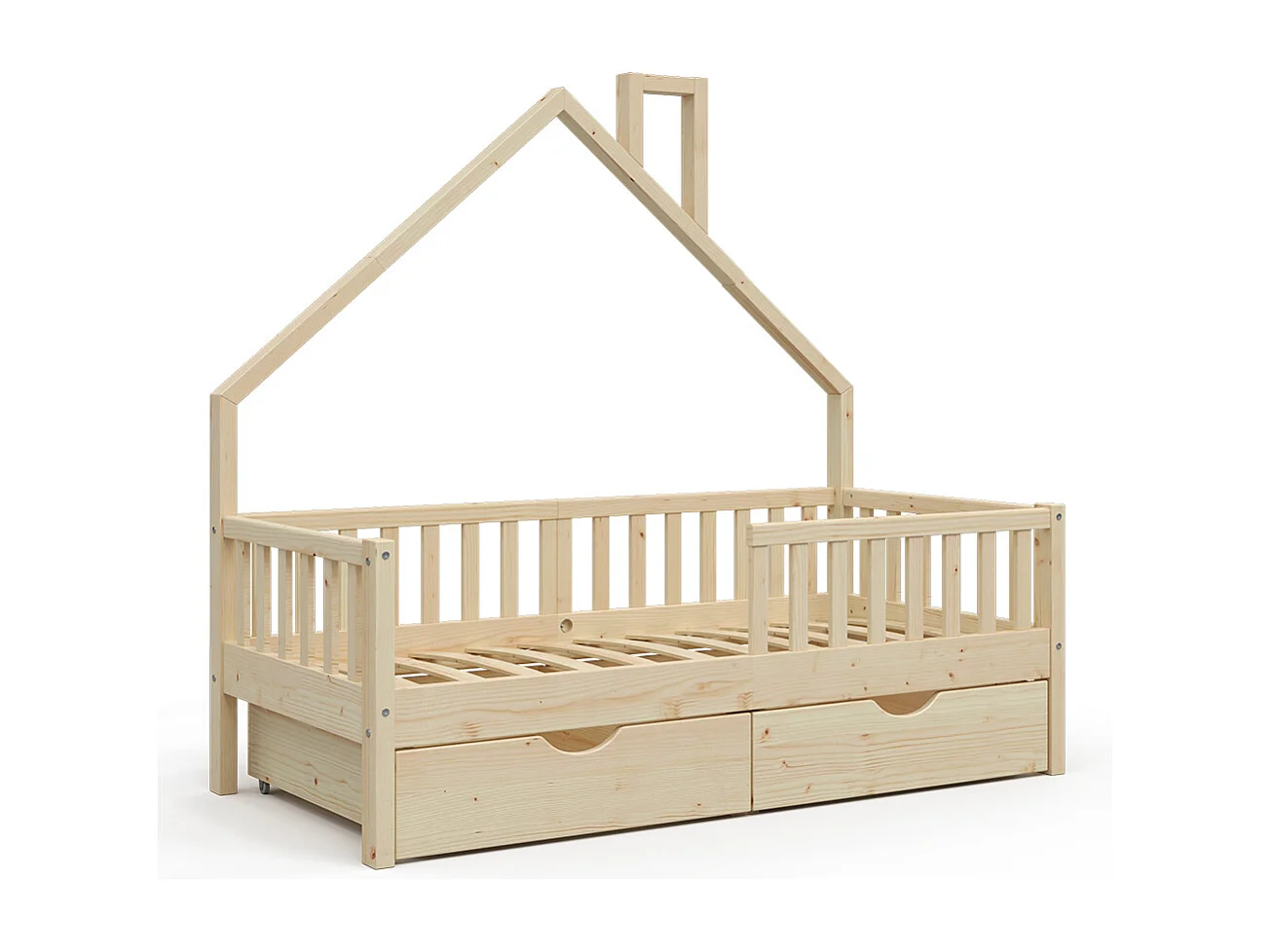 Lit cabane naturel bois 168x83x155 noemi