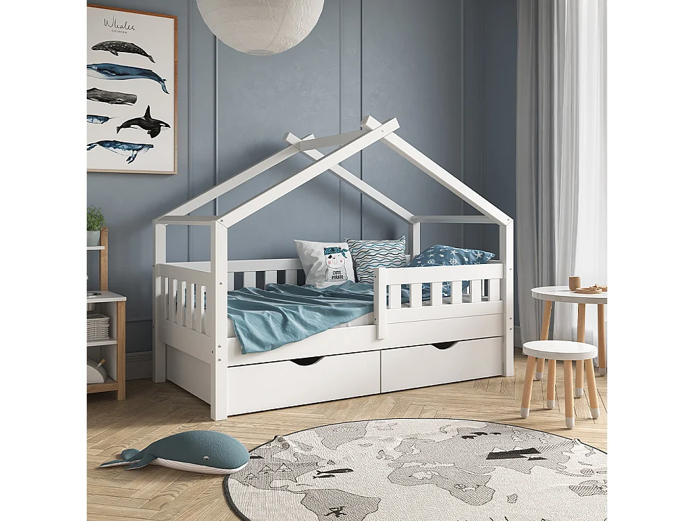 Lit cabane blanc 167.6x87.6x133.6 design