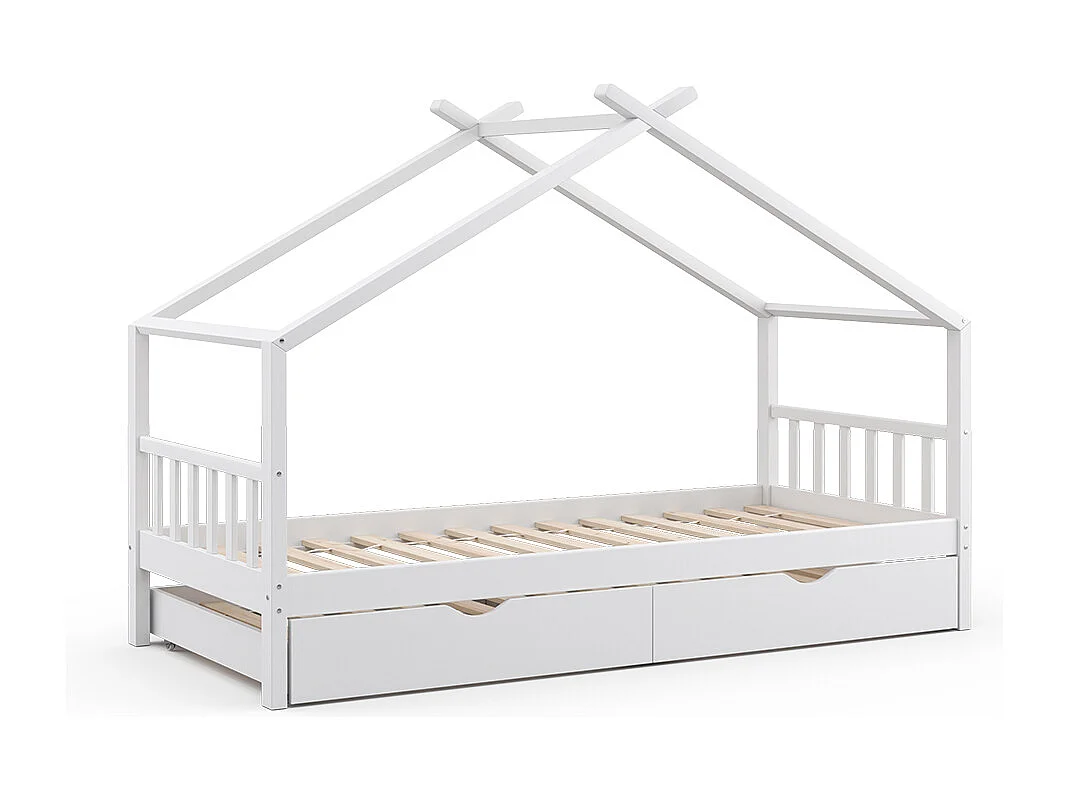 Lit cabane blanc 208x97x148 design