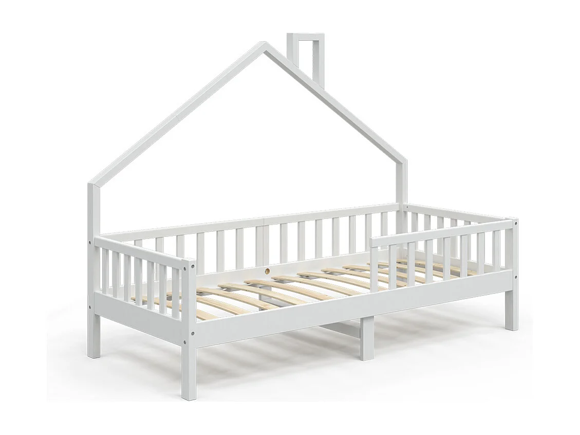 Lit cabane blanc 208x93x155 noemi