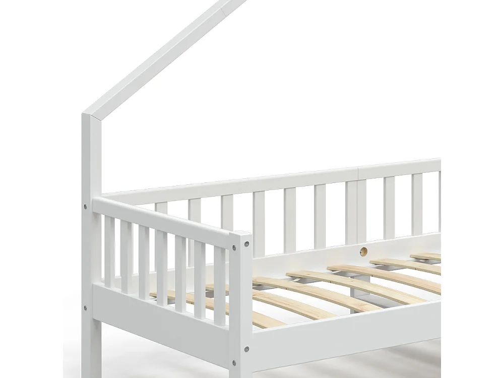 Lit cabane blanc 208x93x155 noemi