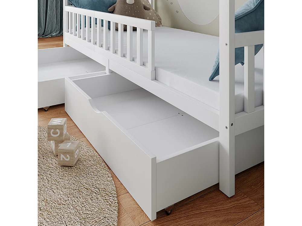 Lit cabane blanc 206x96x155 franka