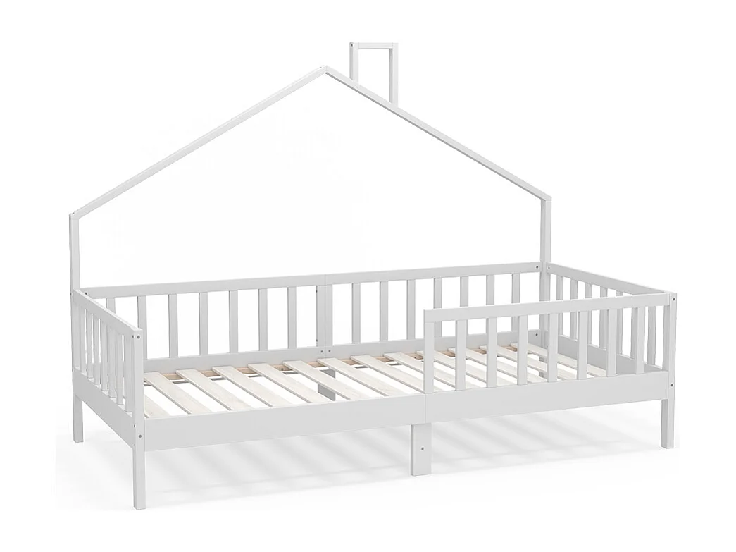 Cama en forma de casa blanco 208x96.5x155 justus
