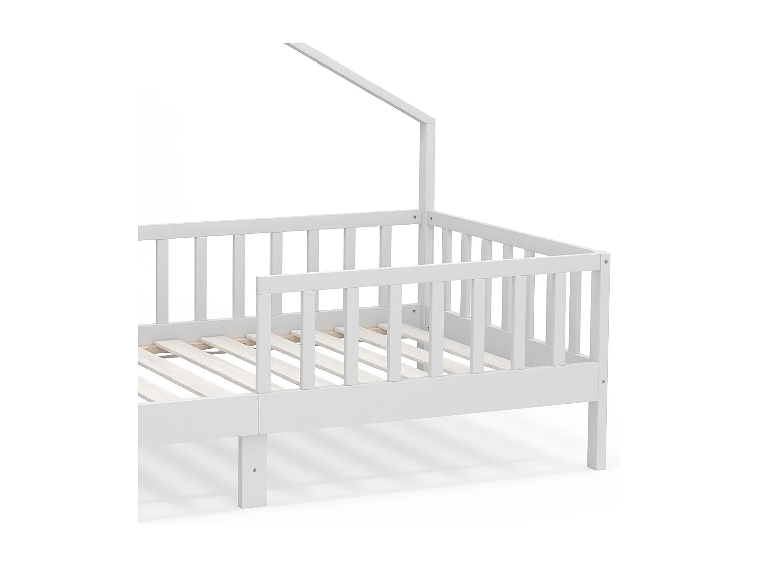 Cama en forma de casa blanco 208x96.5x155 justus