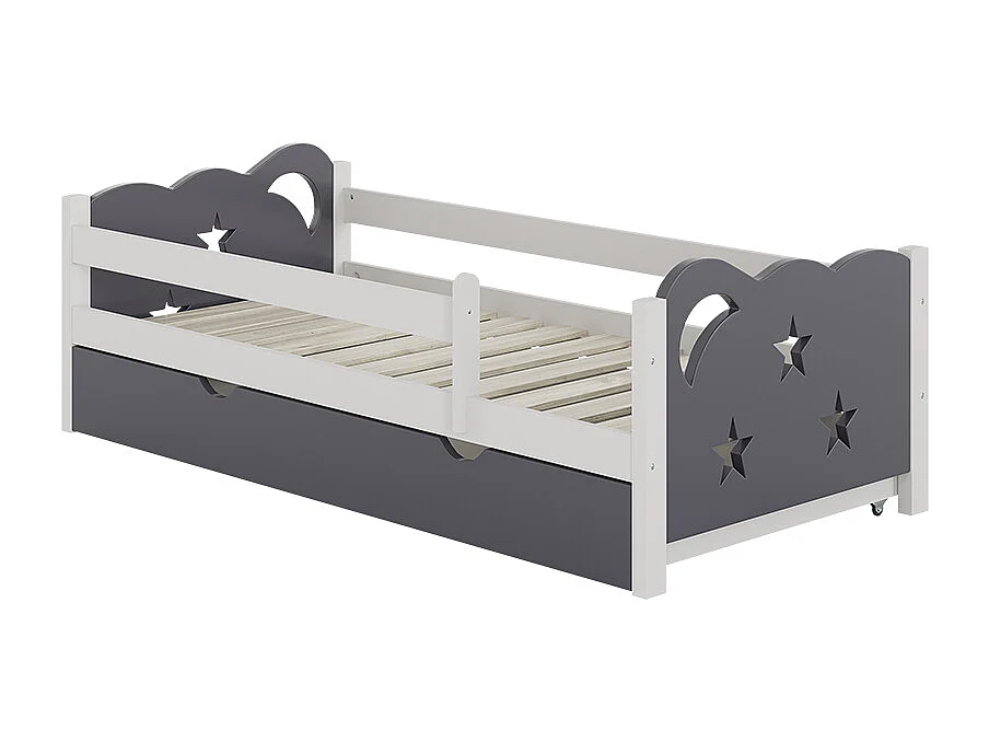 Letto per bambini grigio 166x86x53 jessica