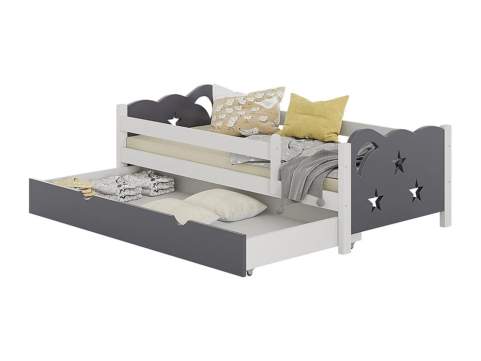 Letto per bambini grigio 166x86x53 jessica