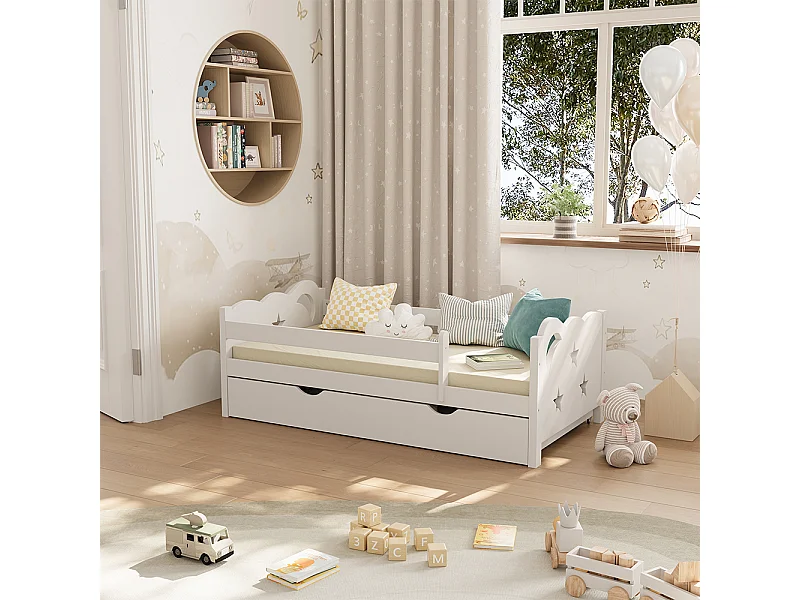 Lit pour enfant blanc 146x76x53 jessica