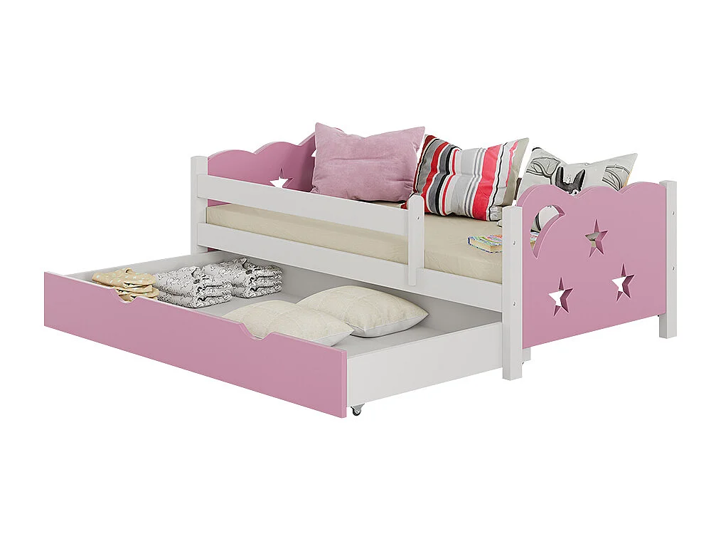 Lit pour enfant rose 146x76x53 jessica