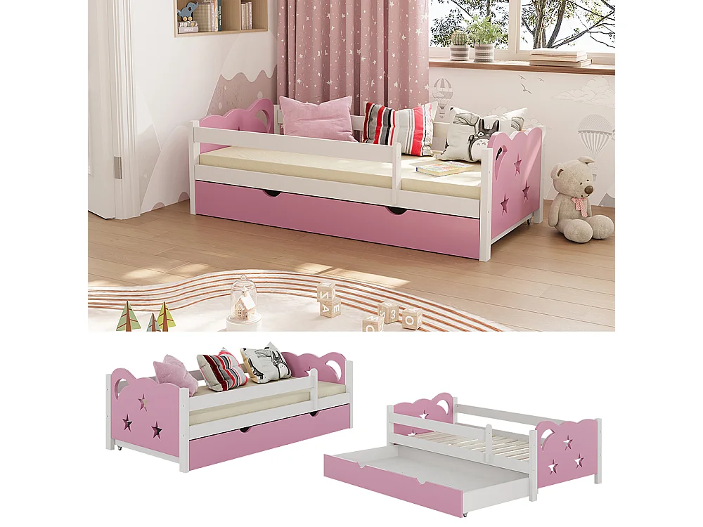 Letto per bambini rosa 166x86x53 jessica