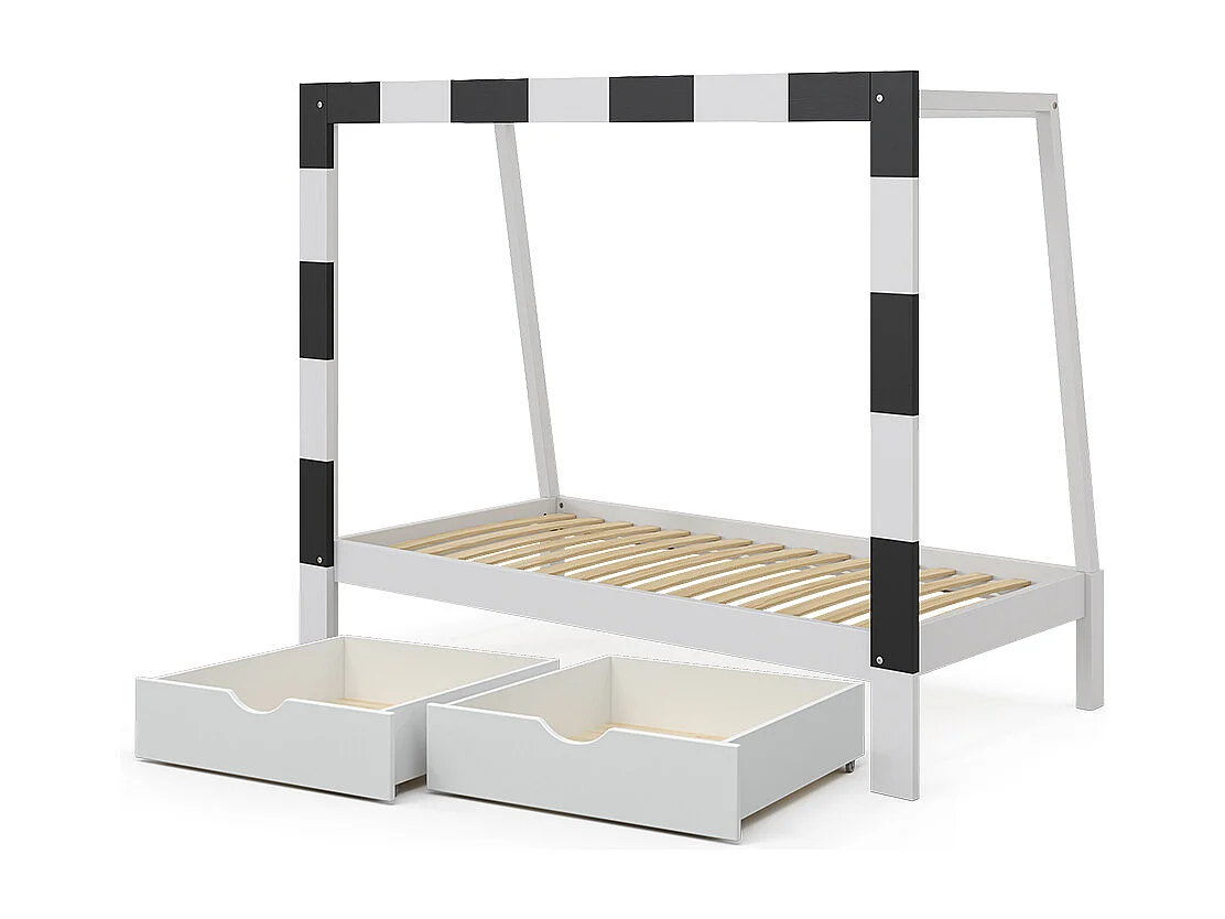 Børneseng hvid 178x88x142.5 football goal