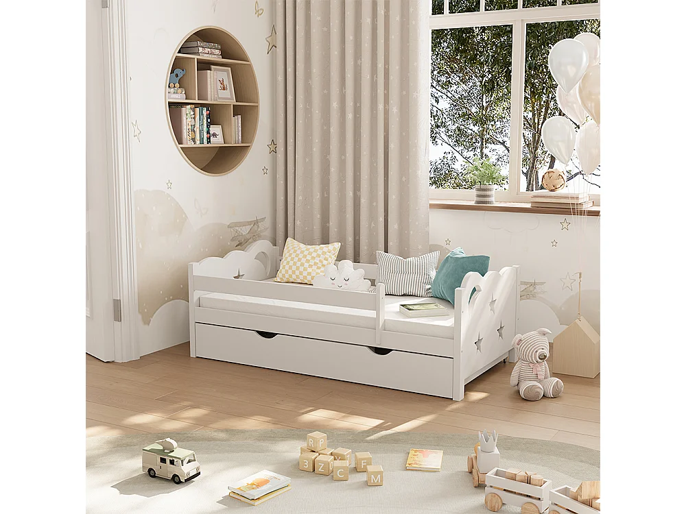 Lit pour enfant blanc 146x76x53 jessica