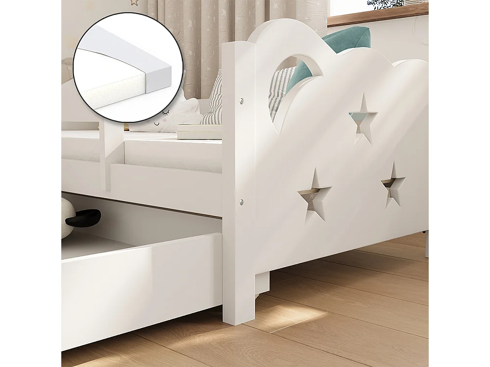 Lit pour enfant blanc 146x76x53 jessica