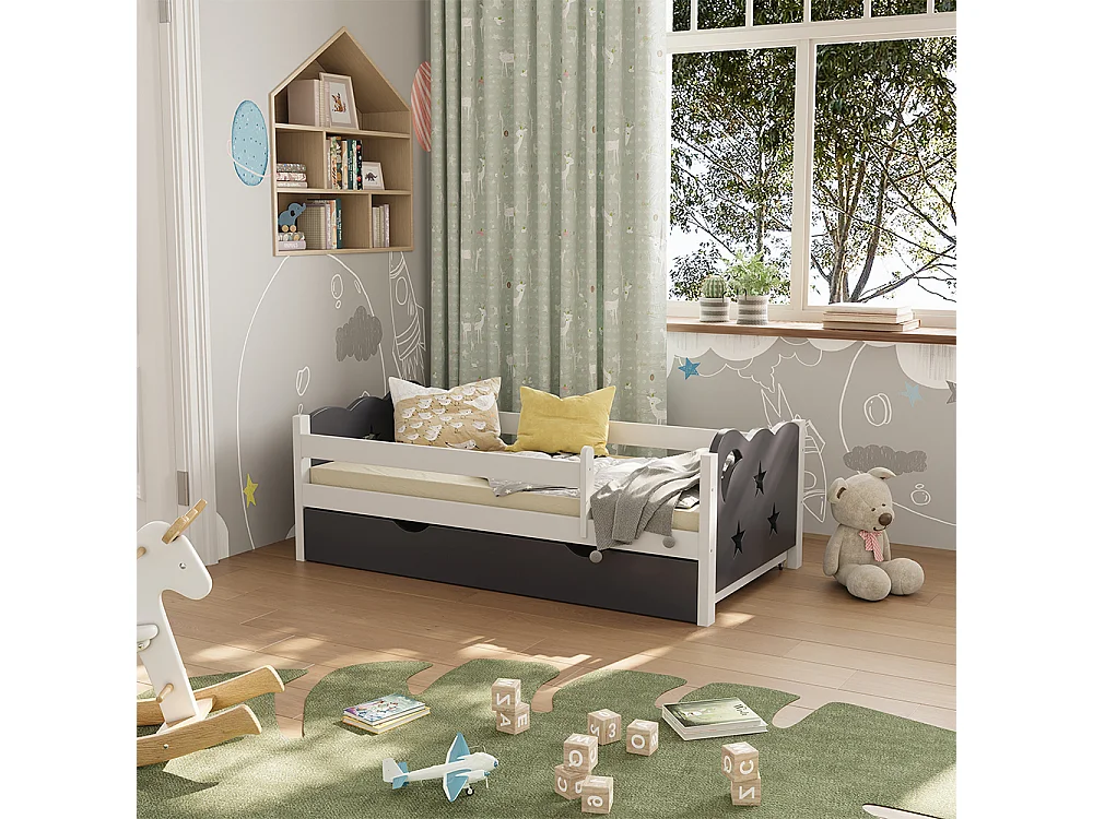 Kids bed grey 146x76x53 jessica