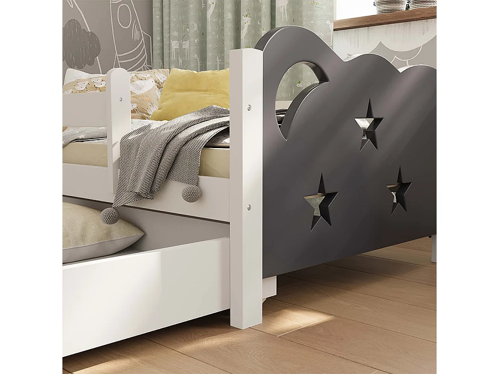 Kids bed grey 146x76x53 jessica