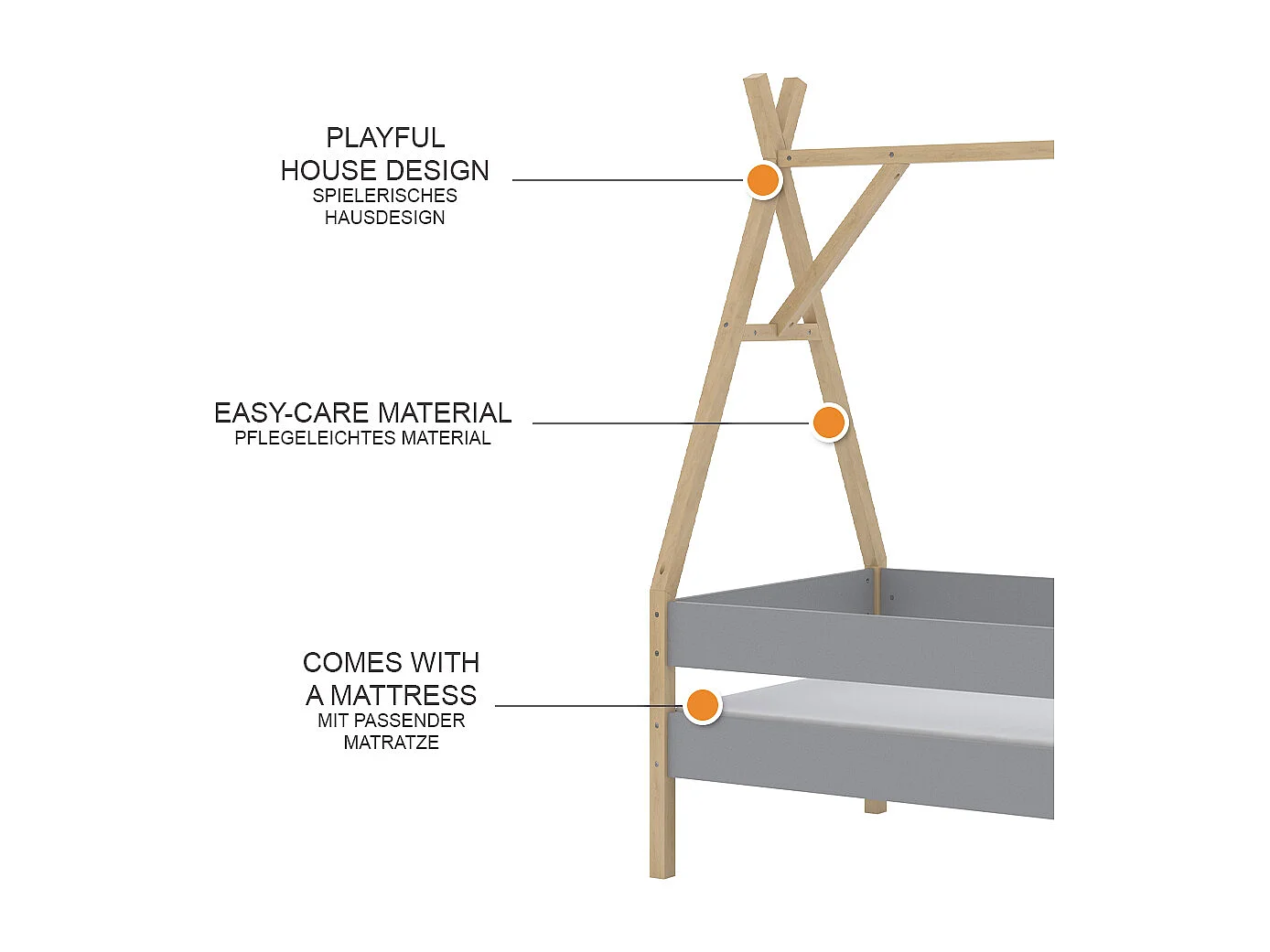 Letto Tipi grigio 166.5x86.5x177.5 bali
