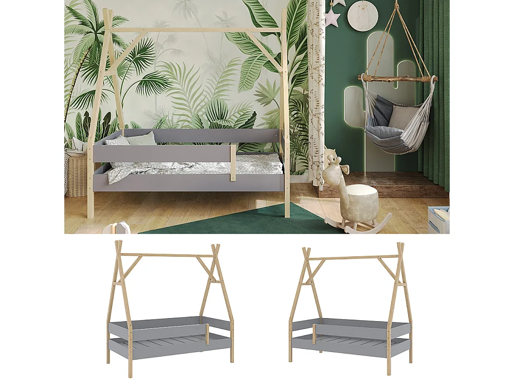 Letto per bambini grigio 166.5x86.5x177.5 bali