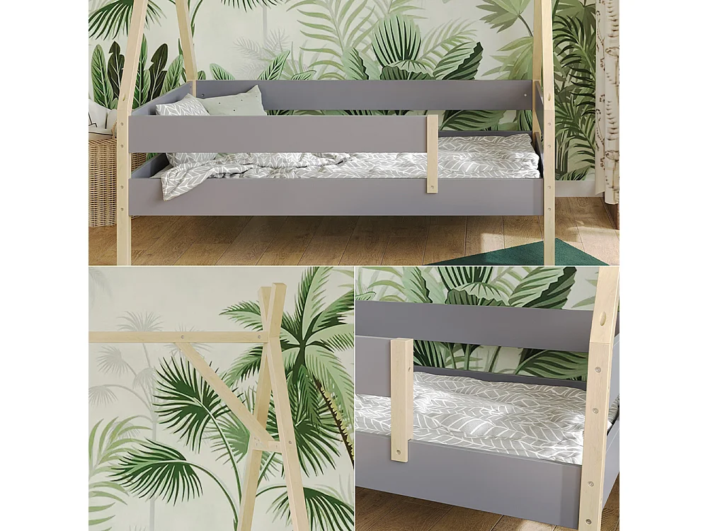 Letto per bambini grigio 166.5x86.5x177.5 bali