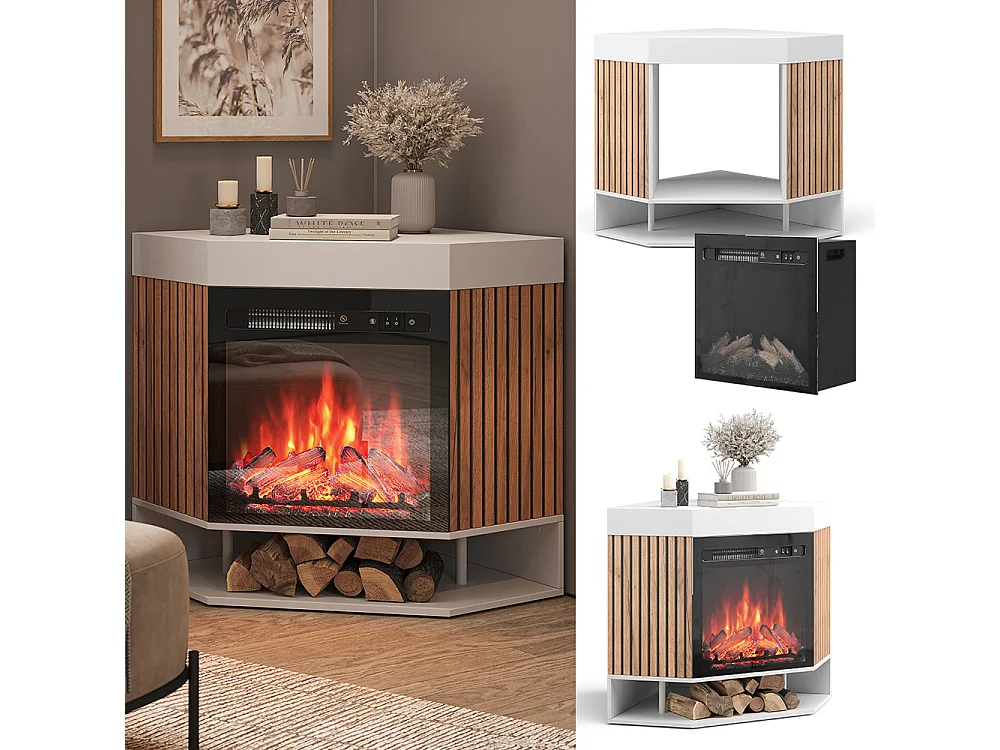 Elektrische haard wit 100x73x80 lynea