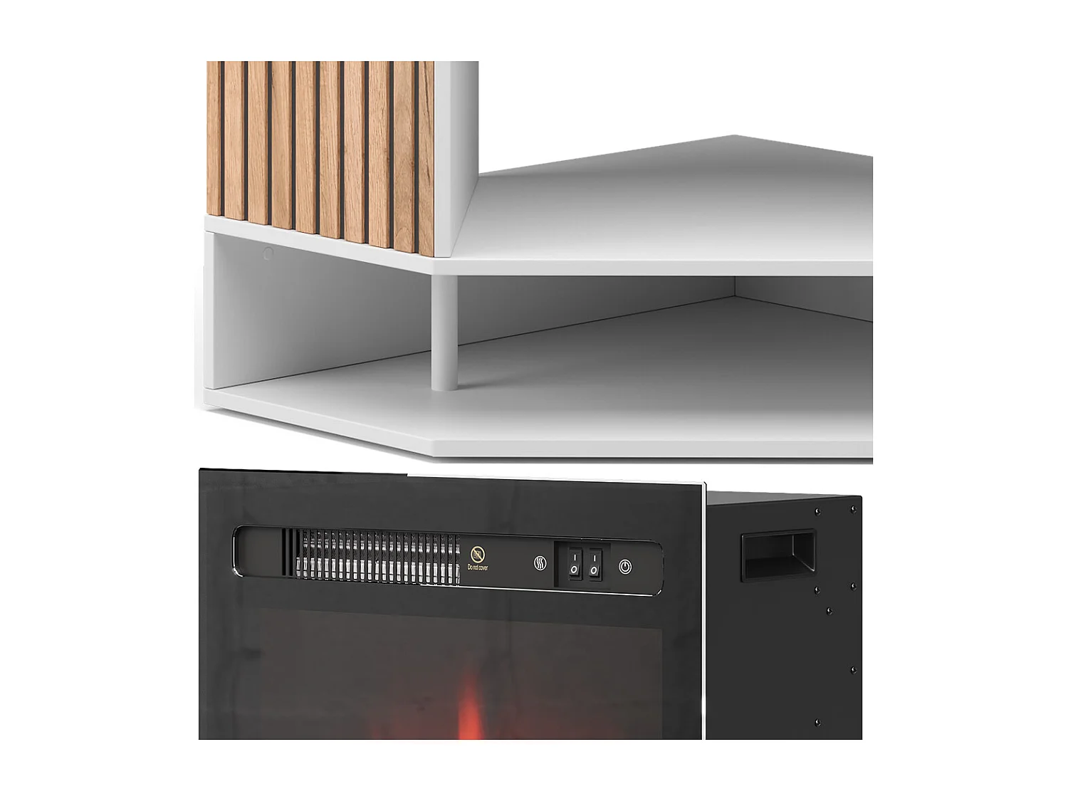 Elektrische haard wit 100x73x80 lynea