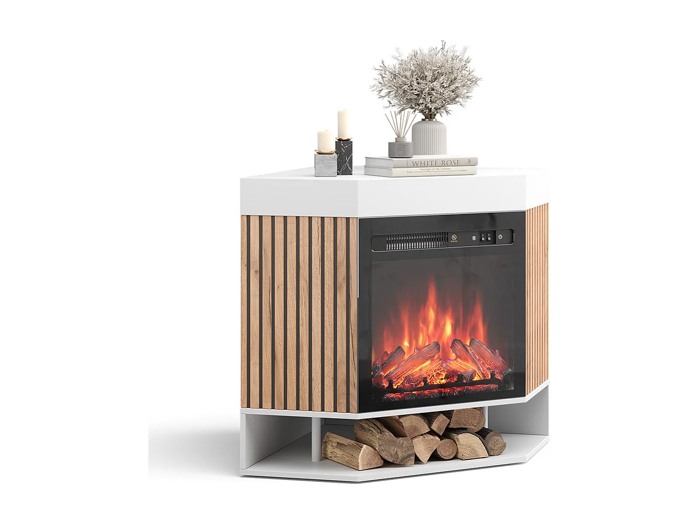 Elektrische haard wit 100x73x80 lynea