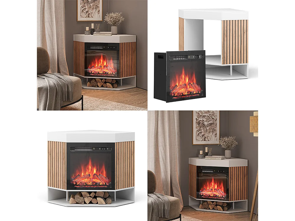 Elektrische haard wit 100x73x80 lynea