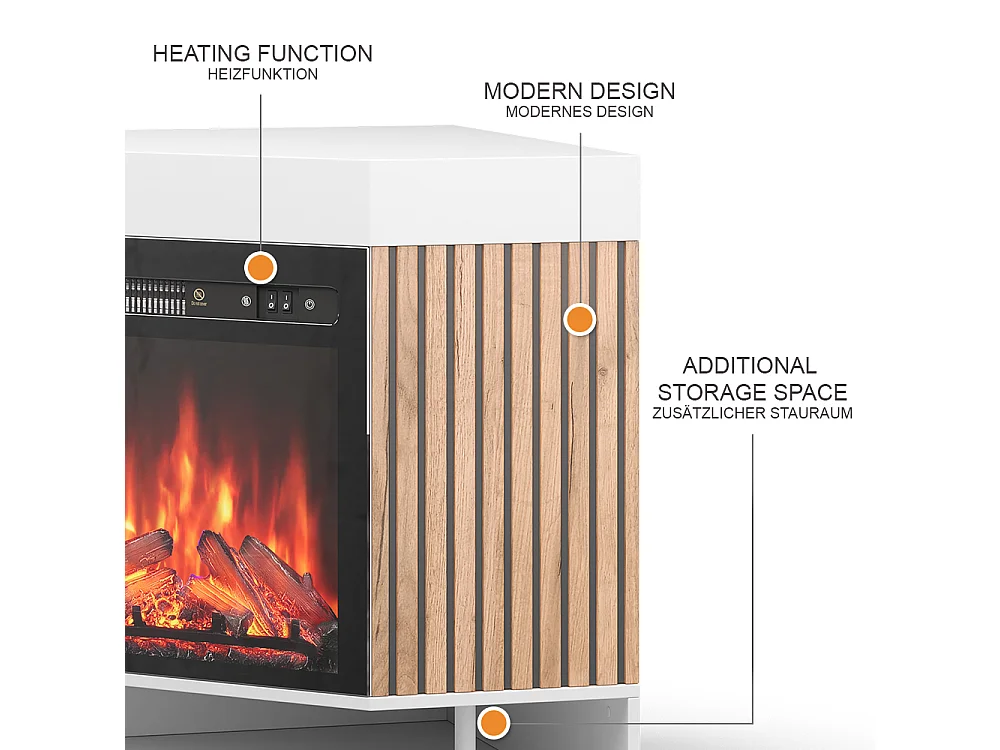 Elektrische haard wit 100x73x80 lynea