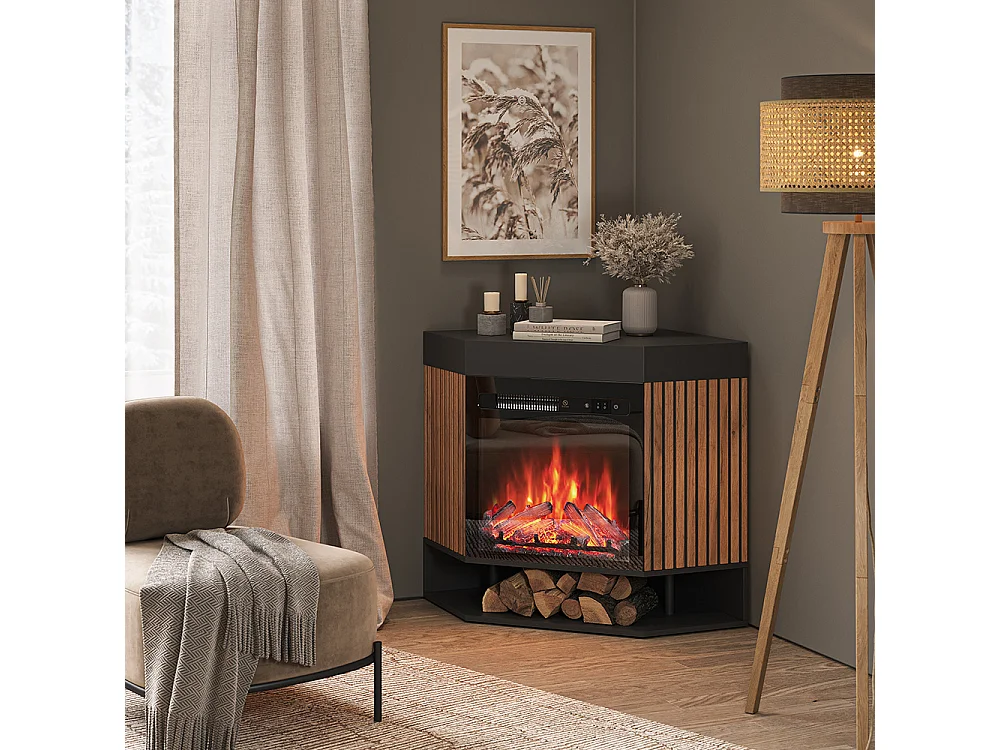 Elektrische haard zwart 100x73x80 lynea