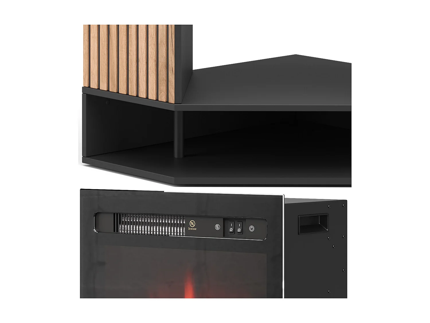 Elektrische haard zwart 100x73x80 lynea