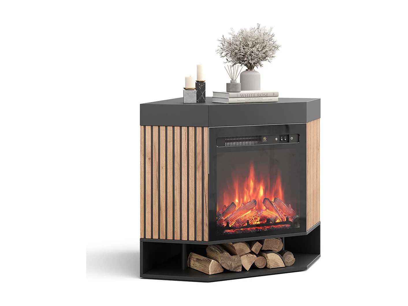 Elektrische haard zwart 100x73x80 lynea
