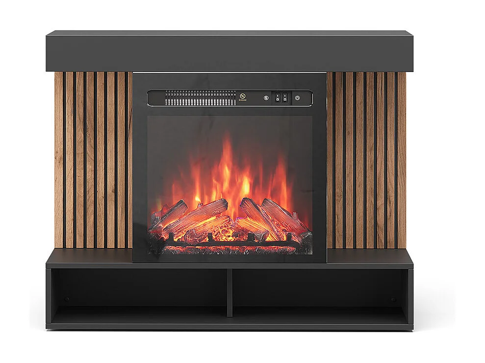 cheminée électrique noir 100x25x80 lynea