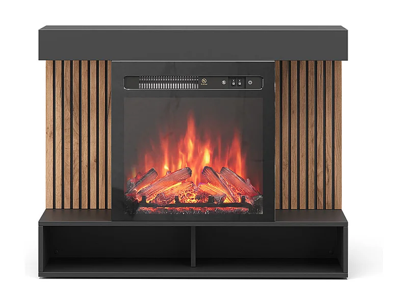 Elektrische haard zwart 100x25x80 lynea