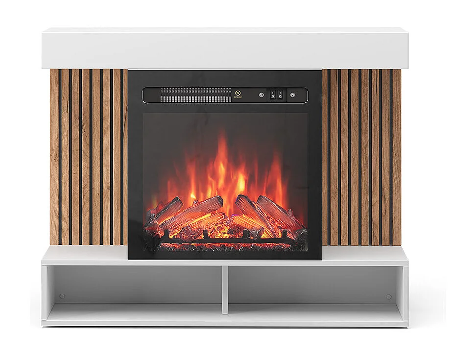 cheminée électrique blanc 100x25x80 lynea