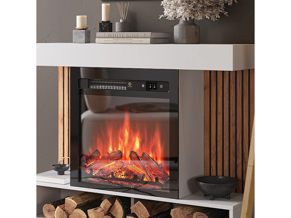 cheminée électrique blanc 100x25x80 lynea