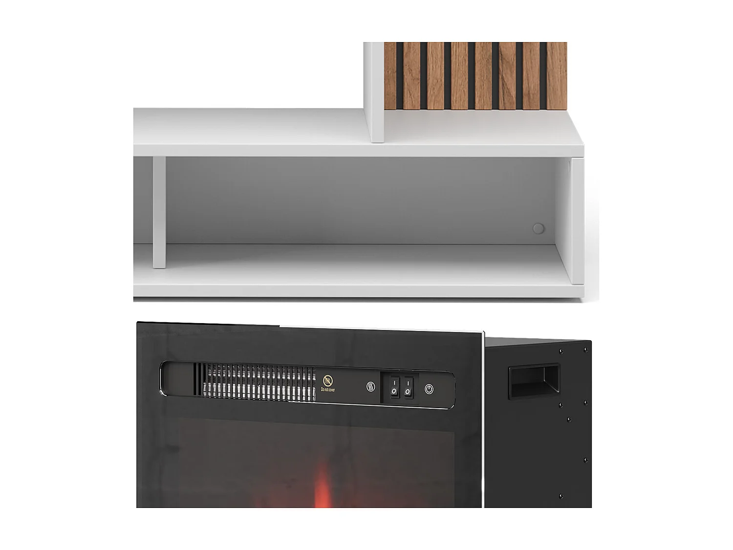 cheminée électrique blanc 100x25x80 lynea