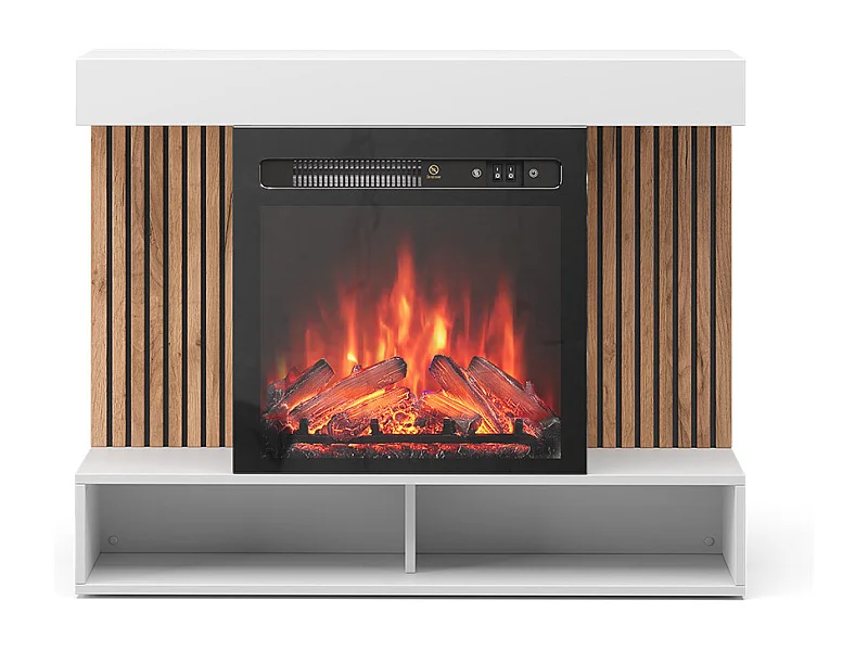 cheminée électrique blanc 100x25x80 lynea