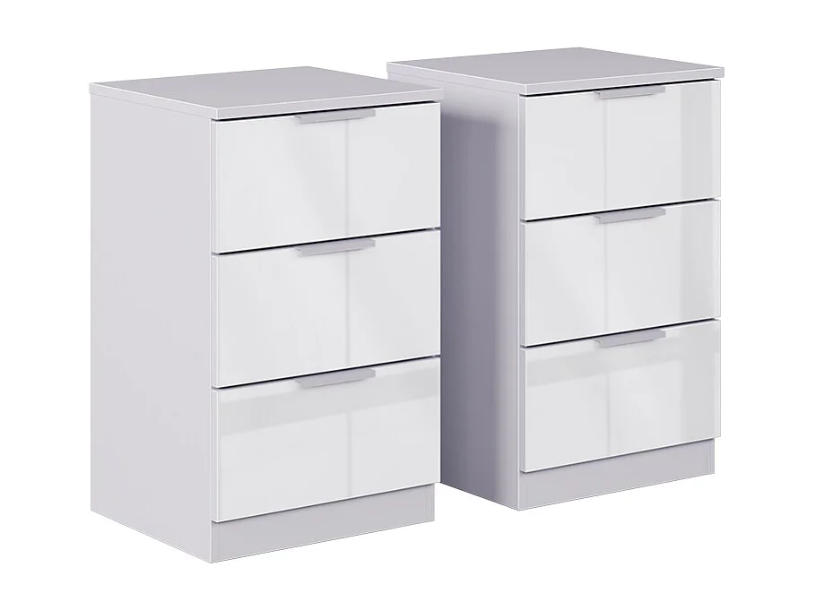 Table de nuit blanc haute brillance 37.6x35x61.8 fino